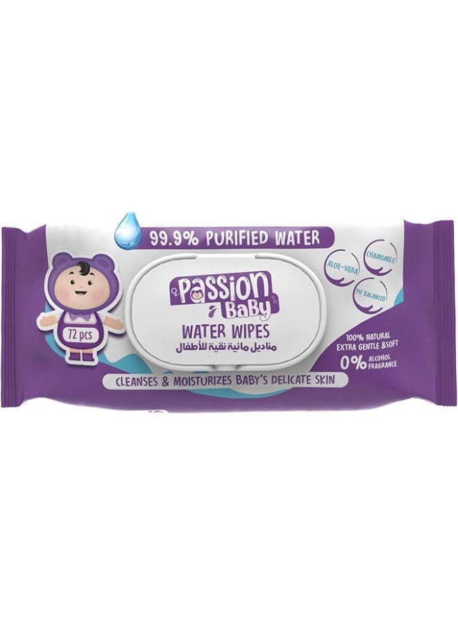 Passion مناديل مبللة بالماء للأطفال – 72 قطعة - Image 1